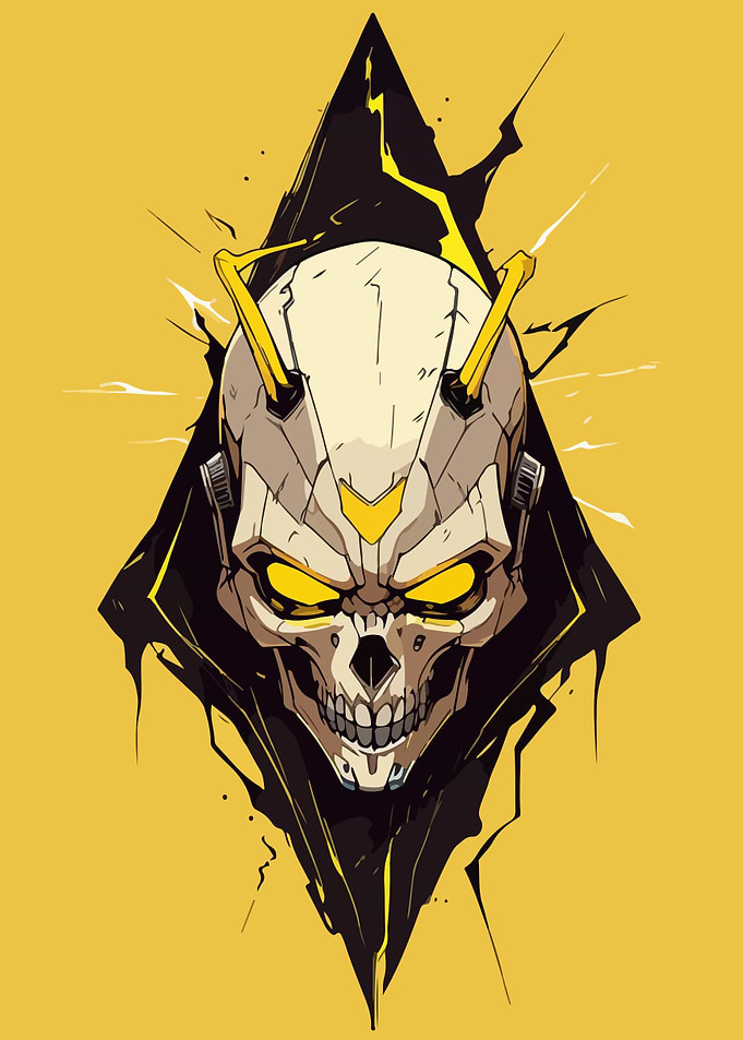 Cyberpunk Skull Illustration