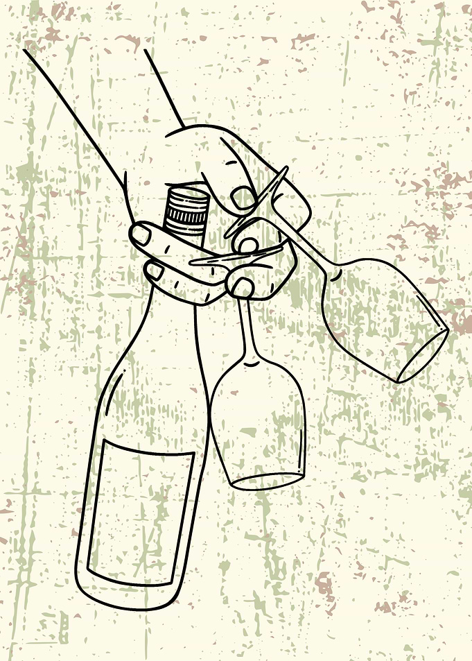 Wine Bottle and Glass
