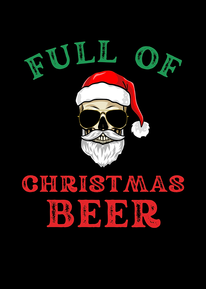 Full of Christmas Beer Skull