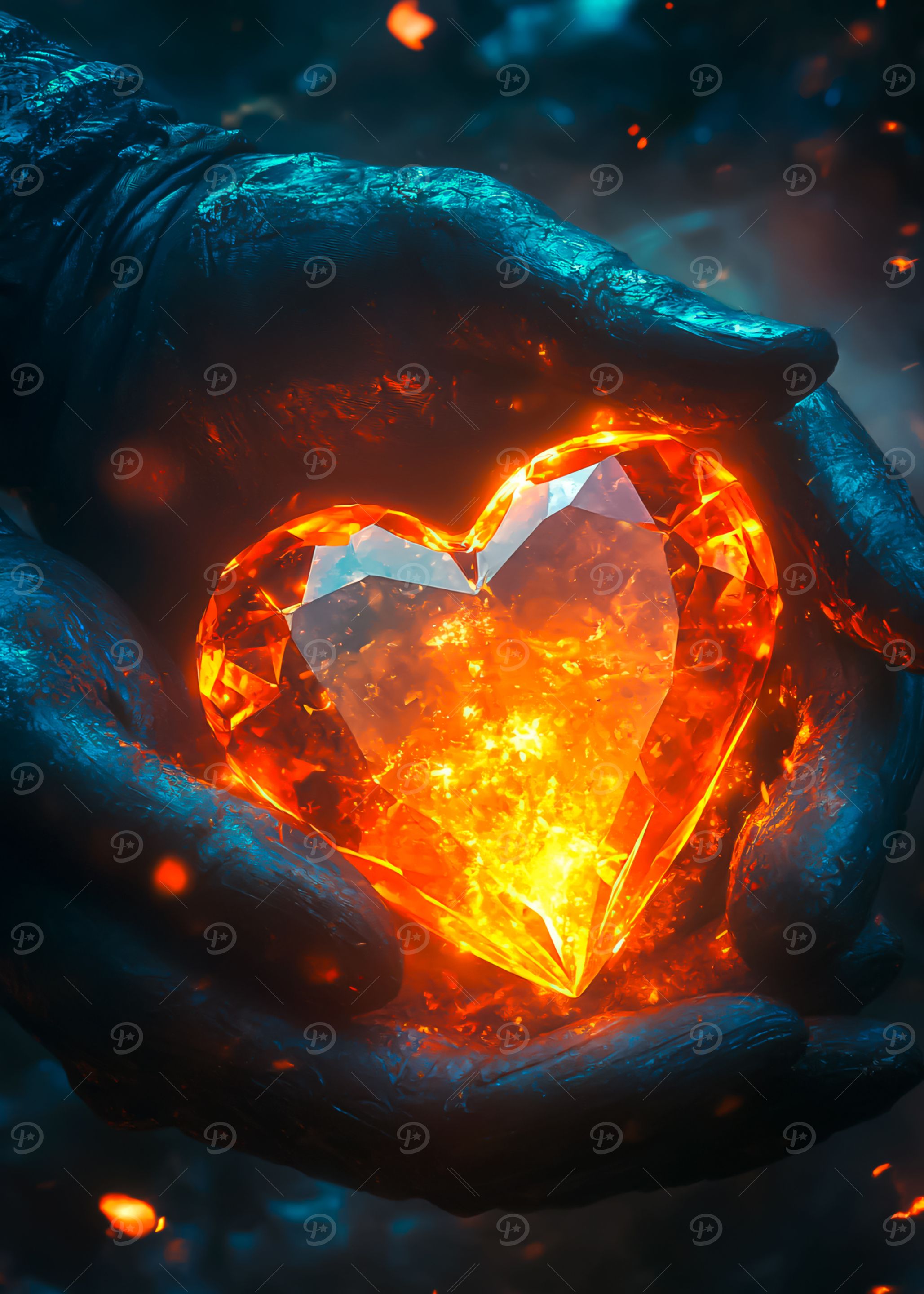 Fiery Heart Gem