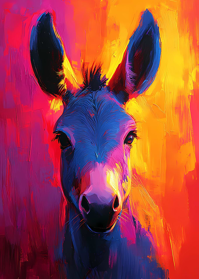 Donkey Portrait Painting