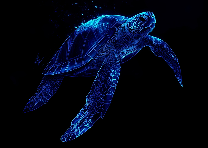 Blue Sea Turtle