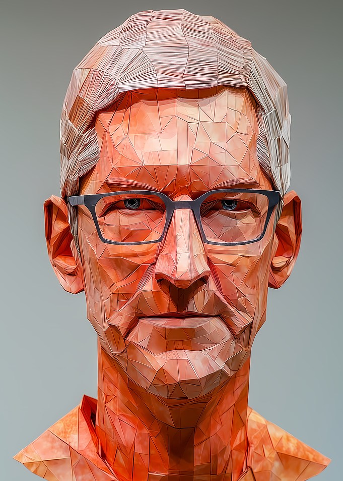 Paper Sculpture of Tim Cook