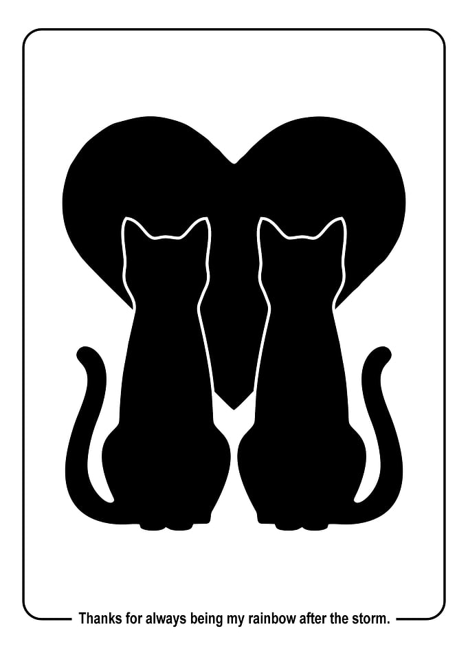 Two Cats and a Heart