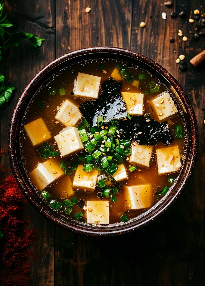 Miso Soup with Tofu and Seaweed