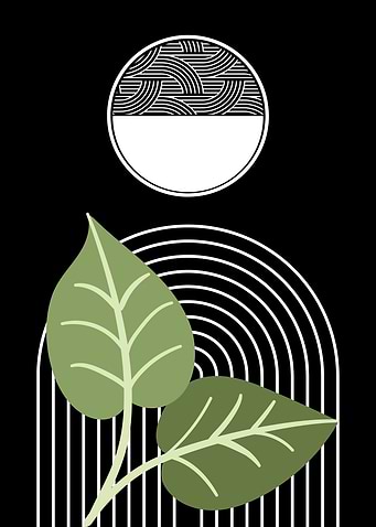 Minimalist Green Leaves