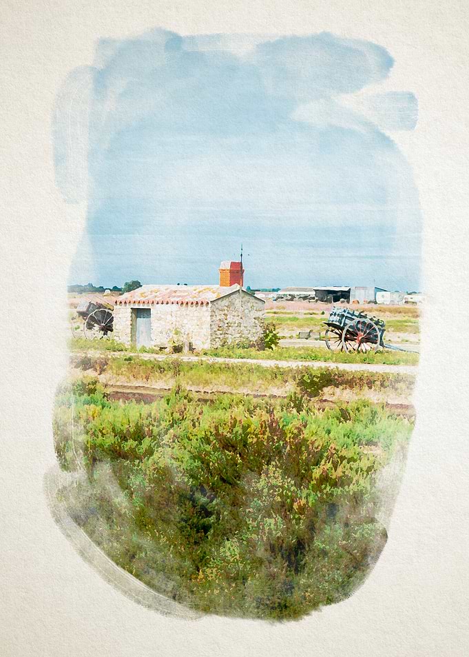 Stone Cottage Watercolor