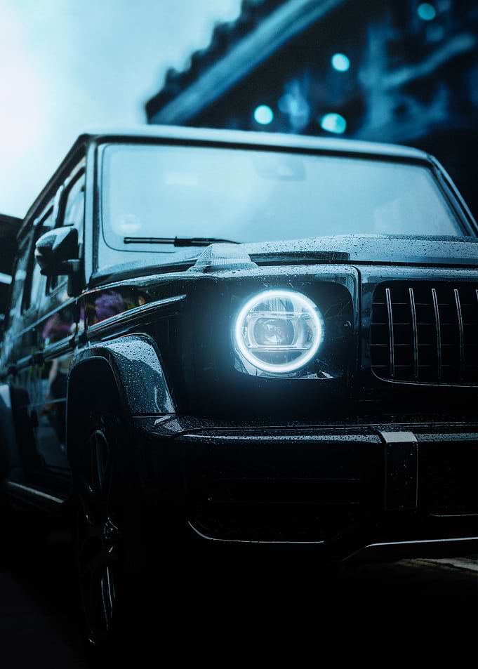 Black SUV Headlight