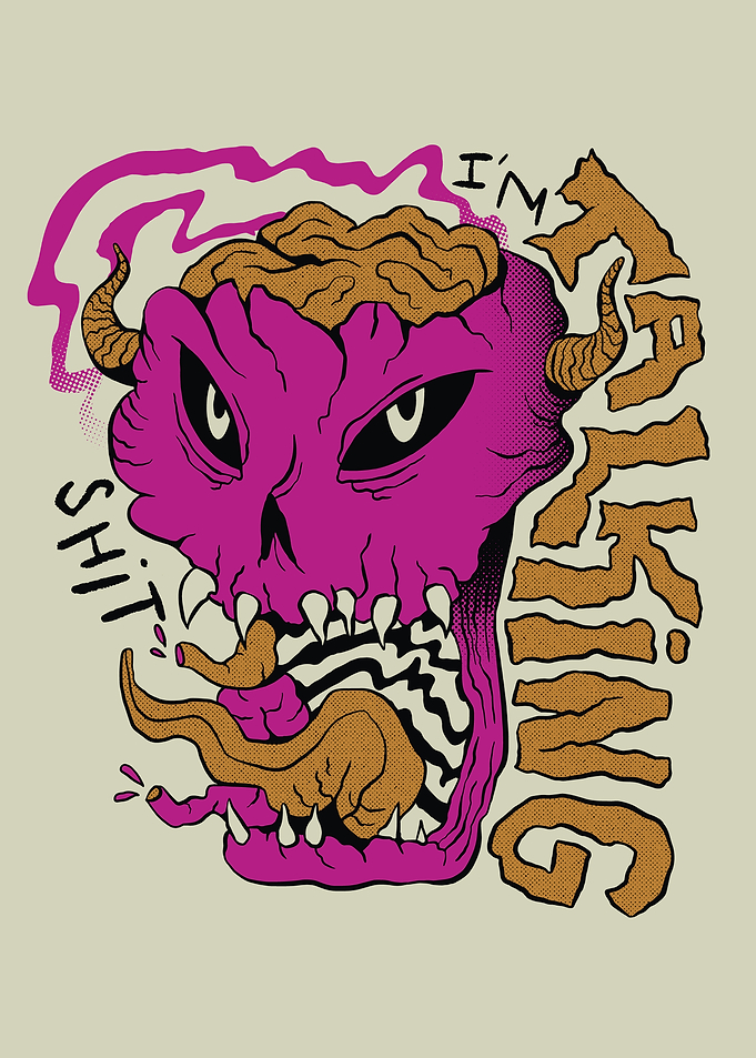 Trippy Horned Skull Monster