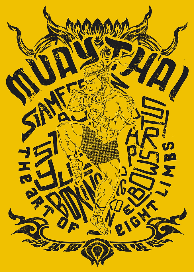 Yant Nai Ka Nom Tom Muaythai Typography