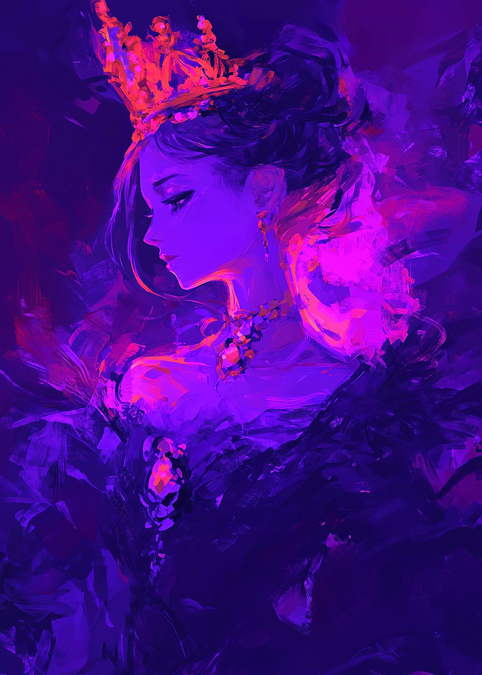 Purple Queen with Crown