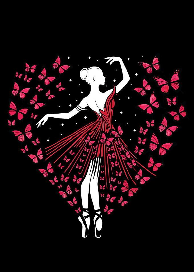 Ballet Dancing Women with Butterflies Dancer
