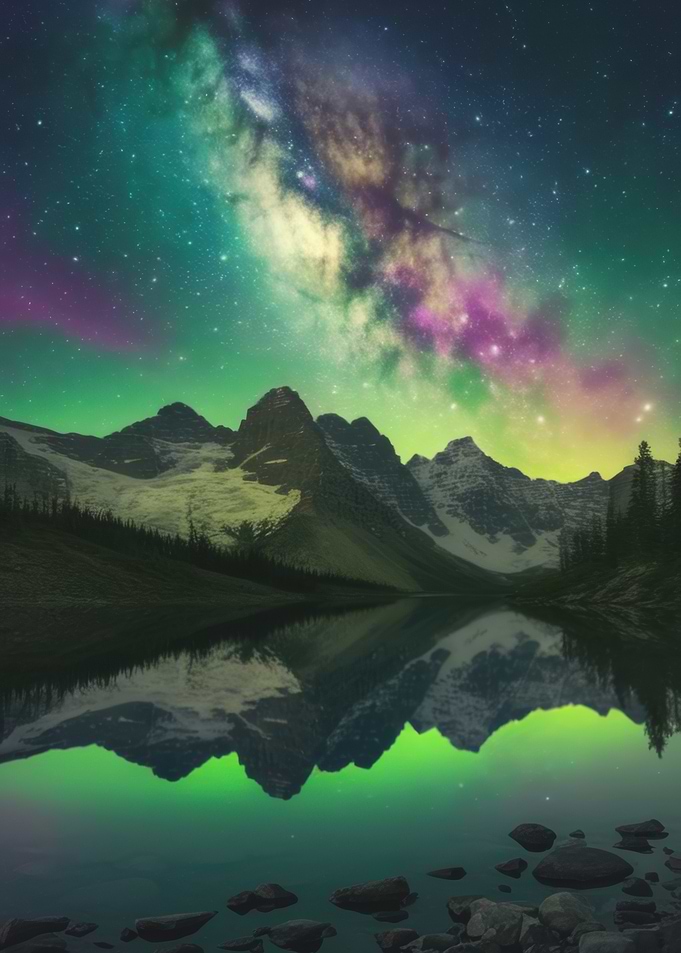Milky Way Over Mountains