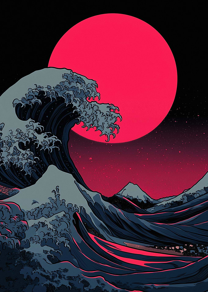 Great Wave, Red Moon