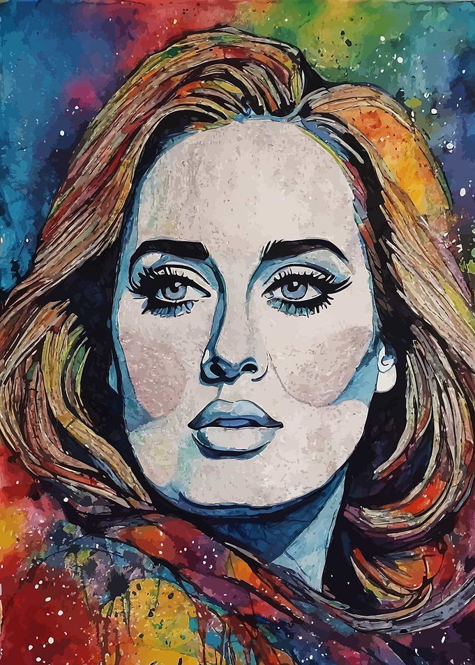 Adele Watercolor Portrait