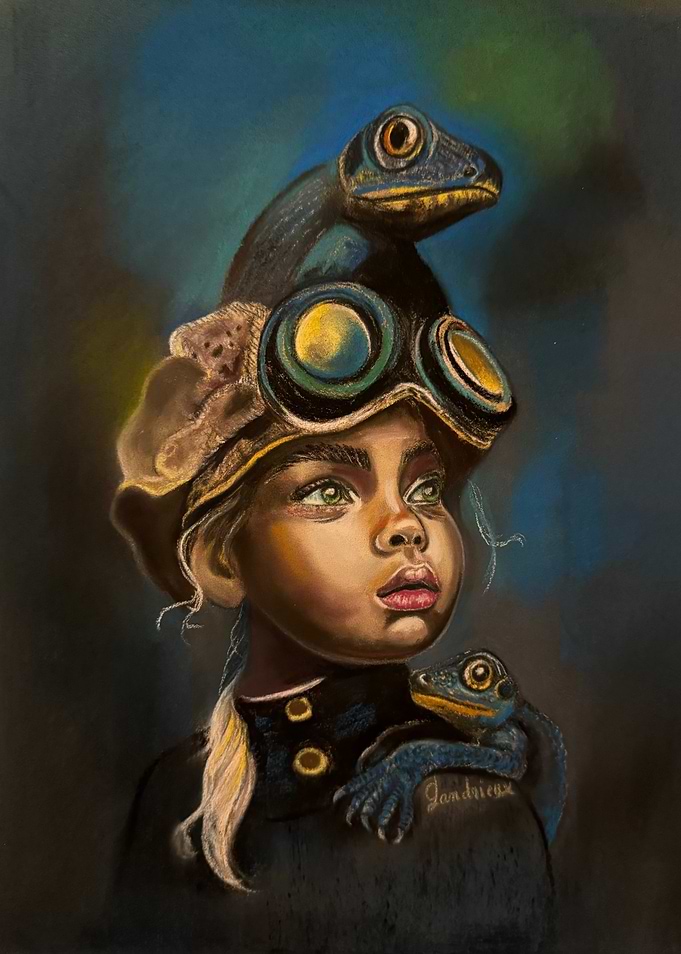 Girl with Lizards