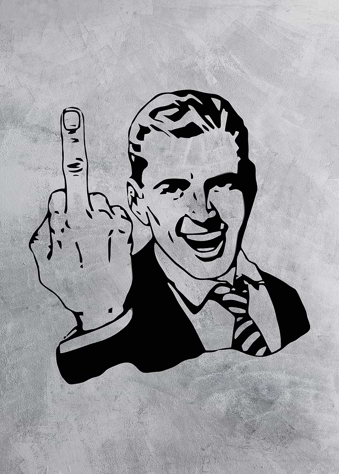 Man Giving Middle Finger