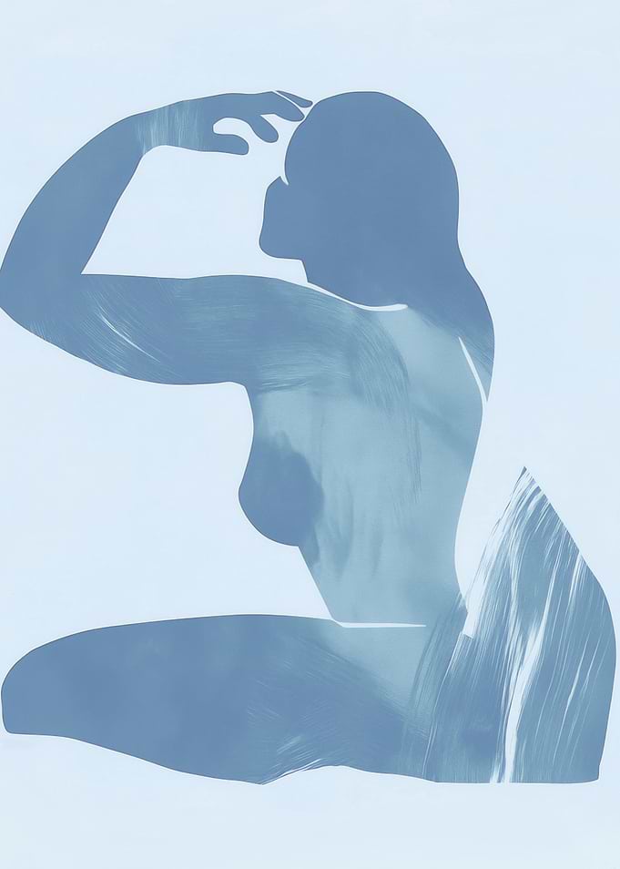 Blue Figure Abstract Art