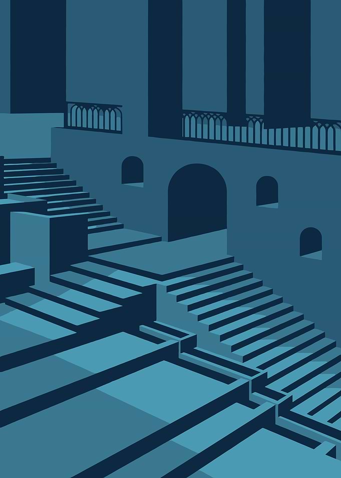 Abstract Staircase Illustration