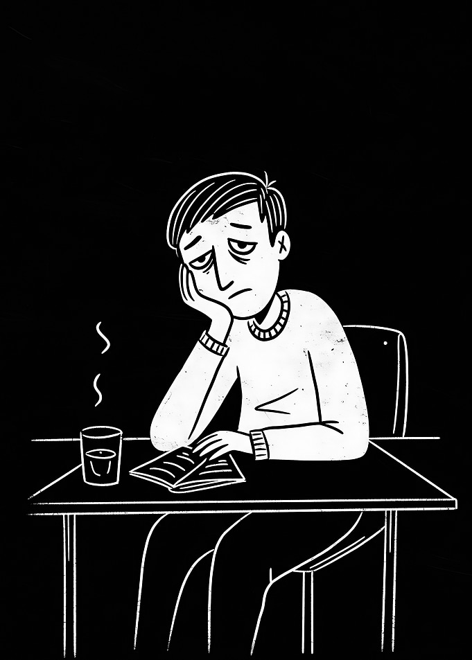 Tired Man Reading