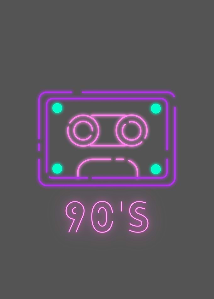 90's Cassette Tape Neon Sign