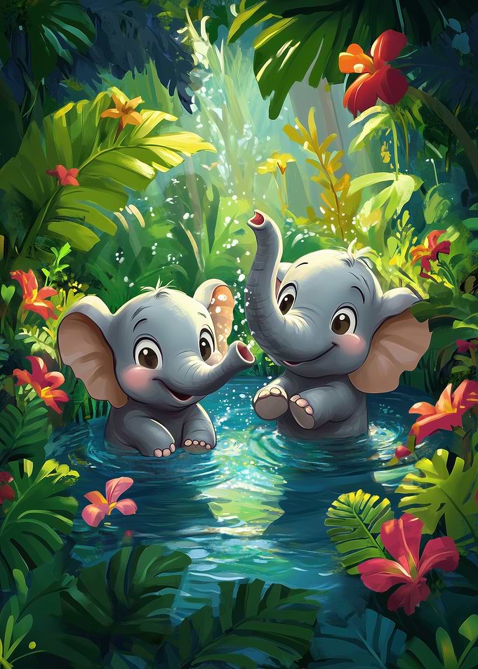 Cute Elephant Friends