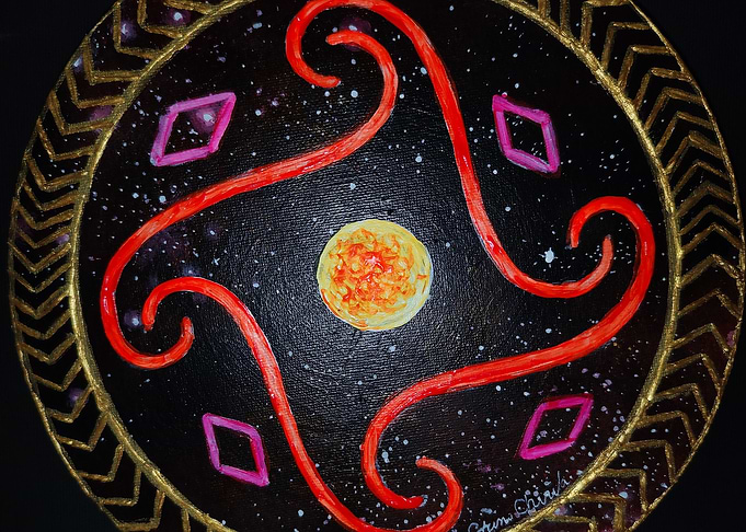 Thracian Mandala or ancient solar symbol Painting