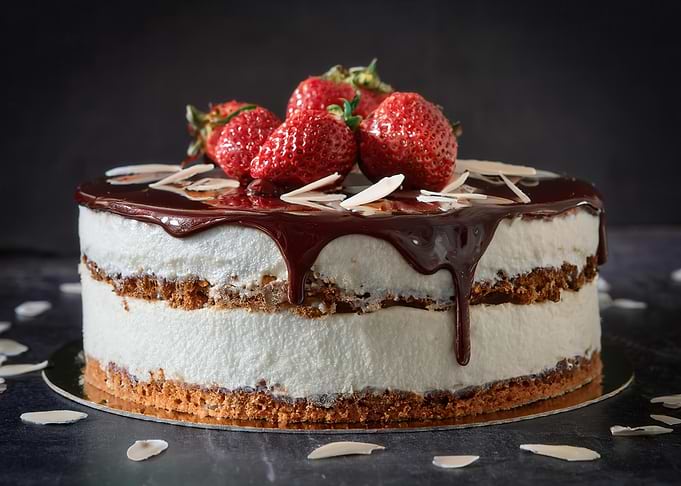 Chocolate Cake with Strawberries
