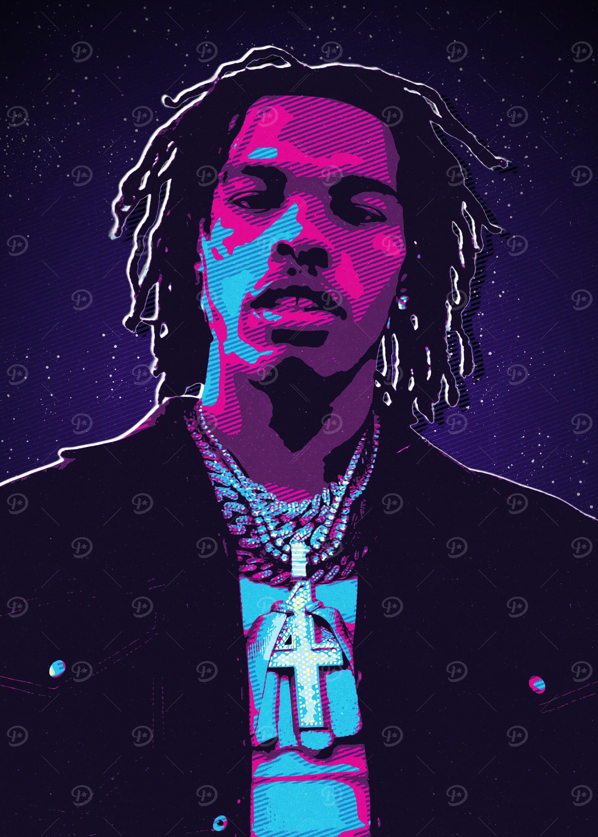 Lil Baby 80s Retro Art