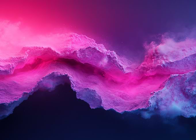 Abstract Pink and Blue Landscape
