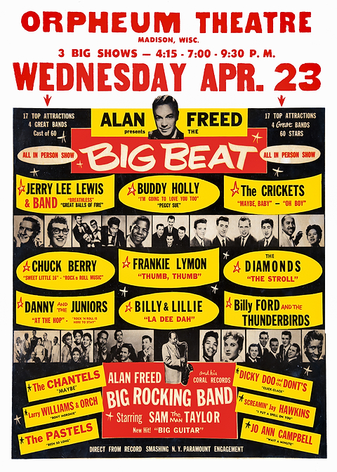 Alan Freed's Big Beat Concert — vintage concert poster on metal