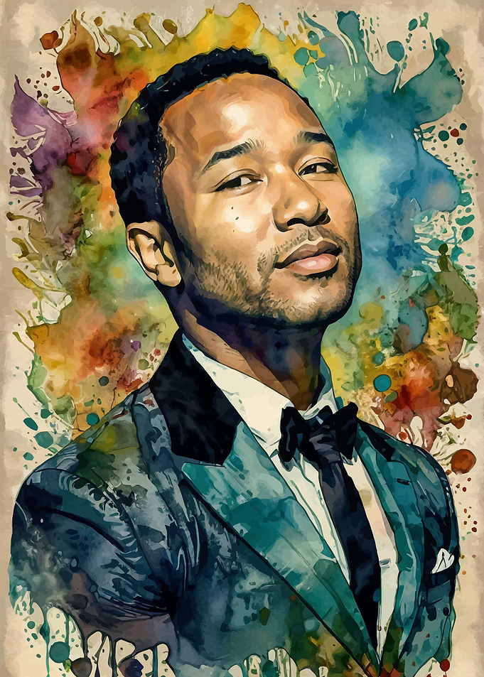 John Legend Watercolor Portrait