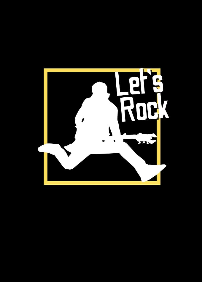 Let's Rock Guitarist Silhouette