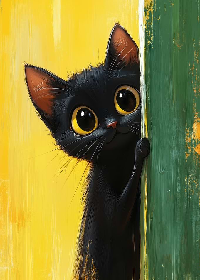 Black Cat Peeking