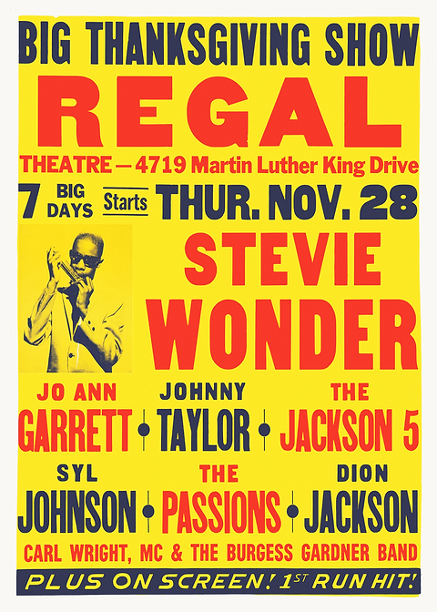 Stevie Wonder Thanksgiving Show — vintage concert poster on metal