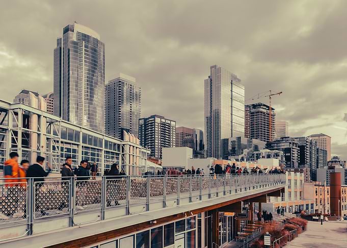 Seattle Skyline at Pike Market