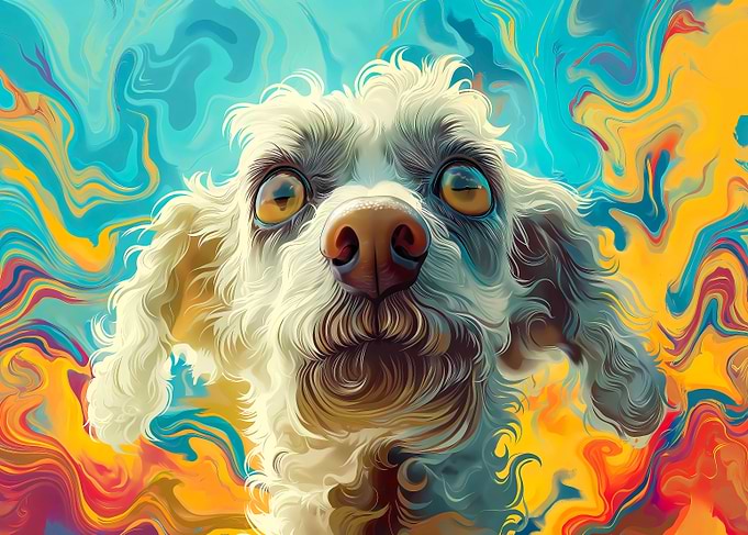 Psychedelic Dog Portrait