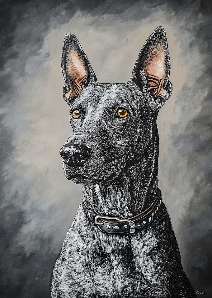 Black and White Dog Portrait