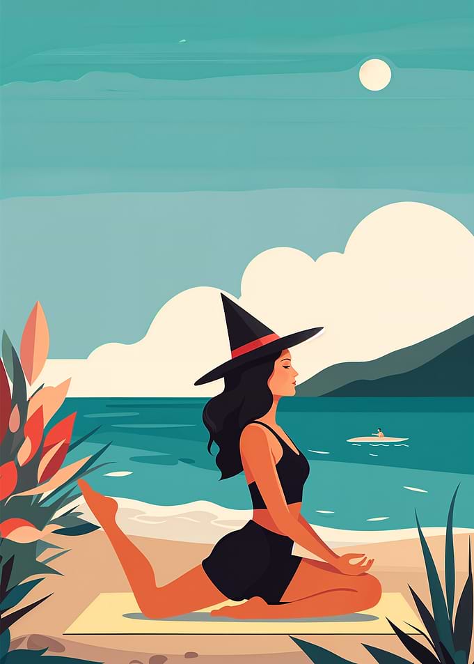 Witch Yoga on Beach