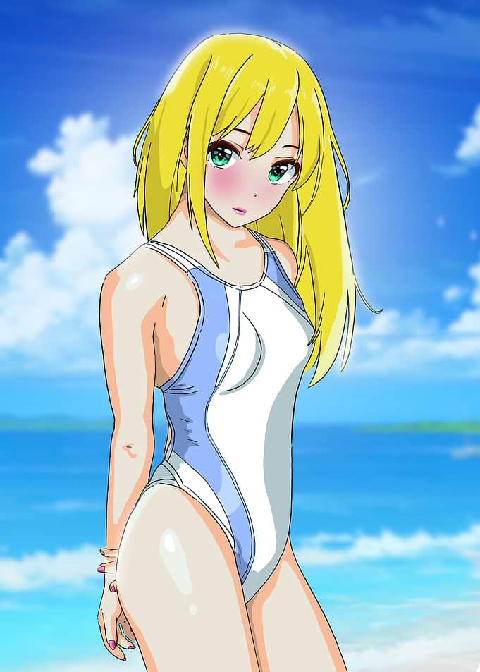 Anime Girl in Swimsuit