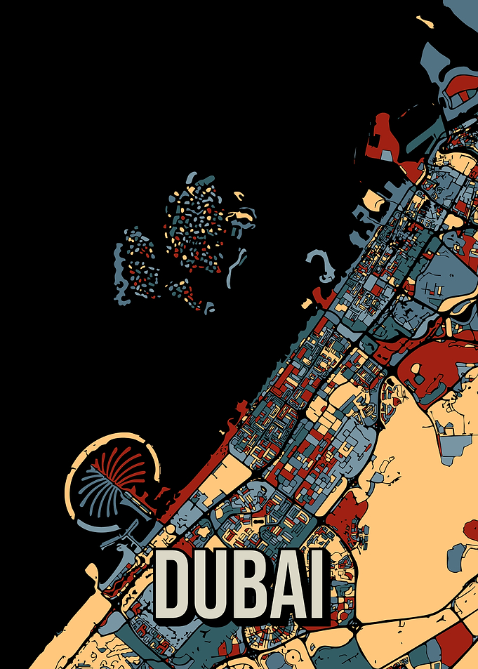 Dubai City Map Art