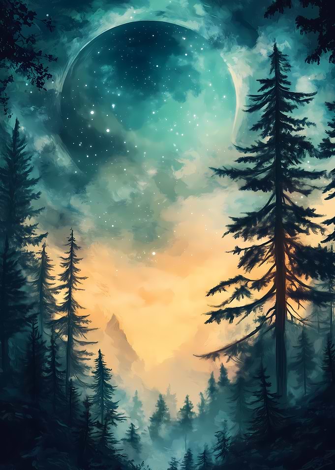 Forest Night Sky