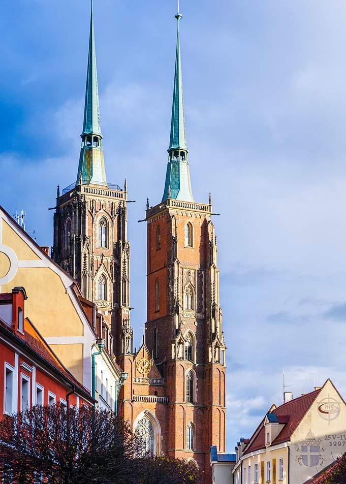 Cathedral Towers in Cityscape