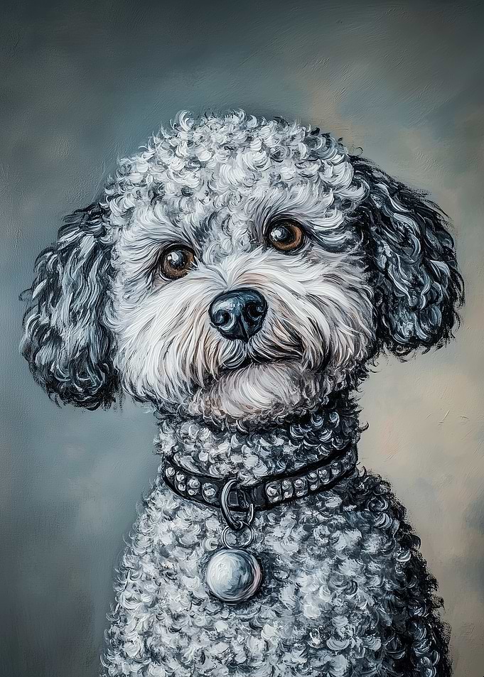 Poodle Portrait Painting