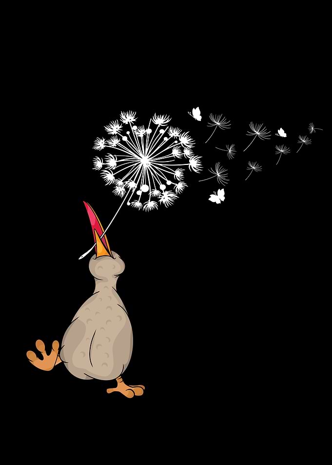 Happy Kiwi Gift Kids Dandelion Nature Dancing Kiwi Bird