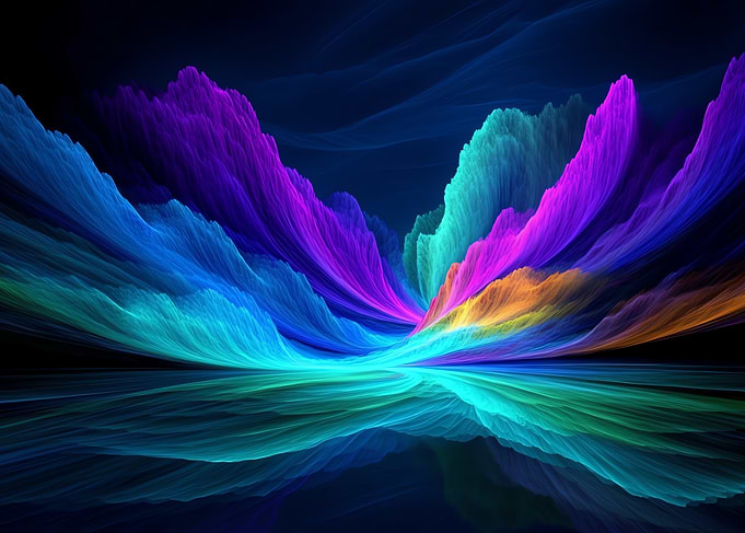 Abstract Rainbow Landscape