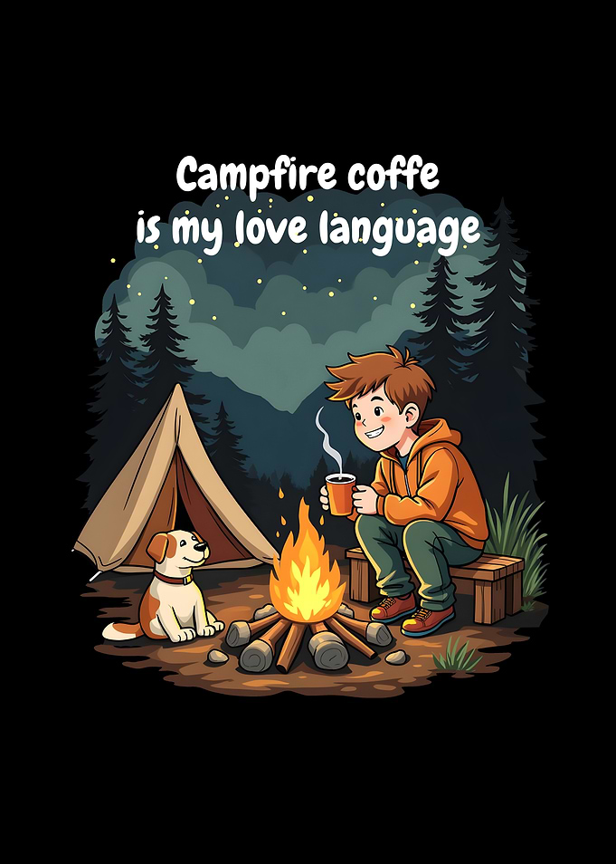 Campfire Coffee is my Love Language - Camping with Dog in Nature