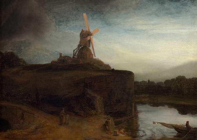 Windmill by a River