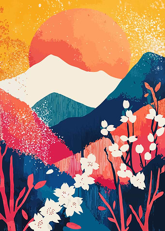 Japanese Mountain Sunset