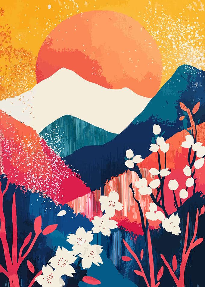 Japanese Mountain Sunset